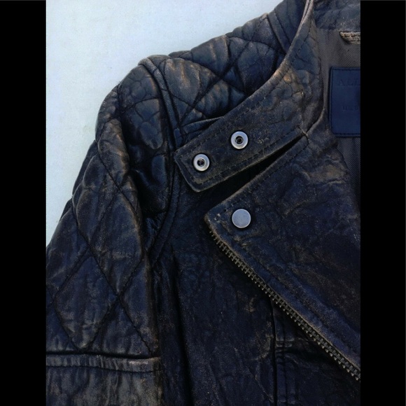 All Saints Quilted Leather Astor Biker Jacket NWT - Picture 3 of 6
